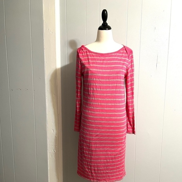 C & C CALIFORNIA (NWOT) FULLY LINED DRESS. SIZE M. PINK & GRAY STRIPED - Picture 8 of 9